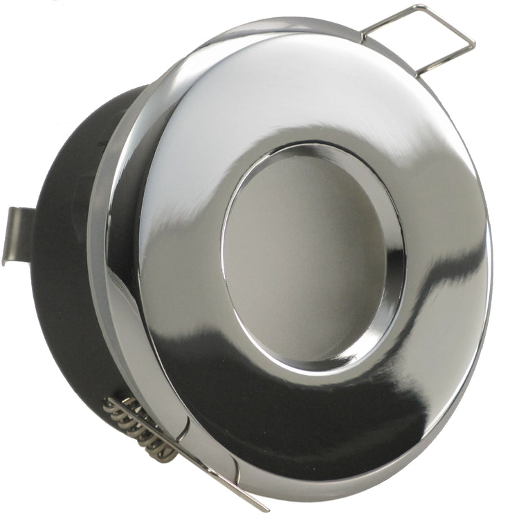 LED Bad Einbaustrahler 230V 12V Merano IP65 für Feuchtraum Einbaurahmen Chrom glänzend rund