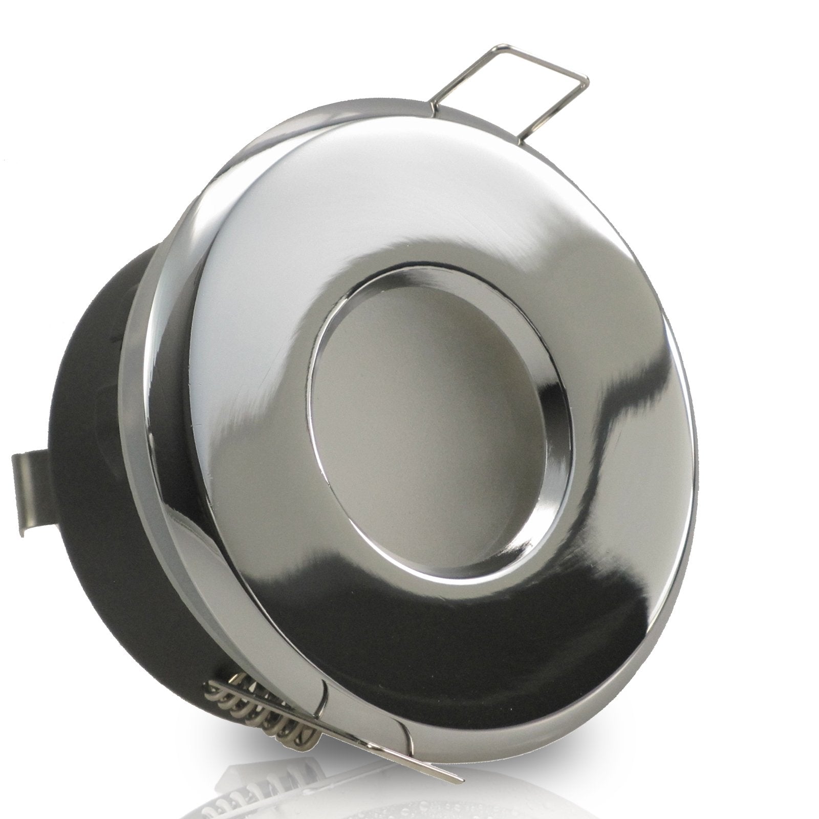 LED Einbaustrahler Set Decken Spots 230V GU10 4W 38-45° MERANO IP65 Chrom glänzend
