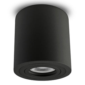 LED Aufbaustrahler 230V Milan-L IP65 GU10 7W Spot stufenlos dimmbar – Aufbauleuchten Schwarz, rund