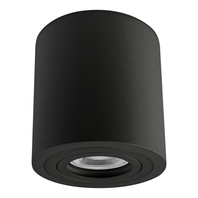 Aufbaustrahler Aufputz Leuchte für LED 97mm 230V GU10 IP65 MILAN-L rund Schwarz OLM