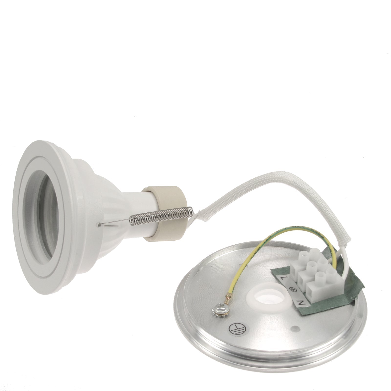 LED Aufbaustrahler Set Aufputz Leuchte 230V 6W 38-45° GU10 IP65 MILAN-L 97mm rund Weiß Anschluss