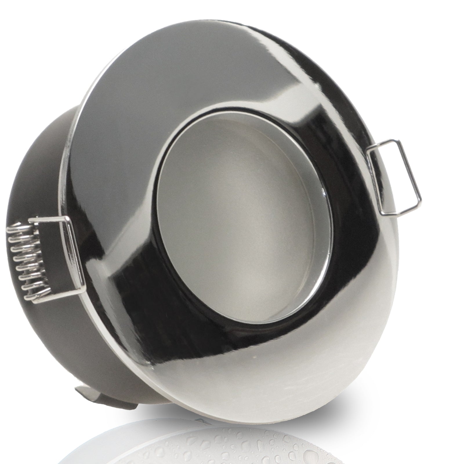 LED Bad Einbaustrahler 12V GU5.3 Nautic IP65 Feuchtraum 4W mit Trafo - Chrom glänzend rund
