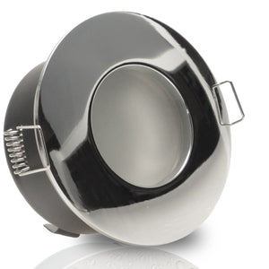 LED Bad Einbaustrahler 12V GU5.3 Nautic IP65 Feuchtraum 4W mit Trafo - Chrom glänzend rund