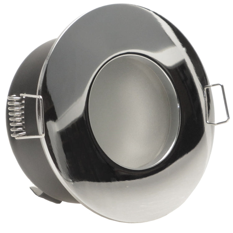 LED Bad Einbaustrahler 230V Nautic IP65 mit GU10 7W stufenlos dimmbar - Chrom glänzend rund