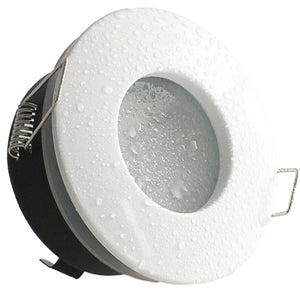 LED Bad Einbaustrahler 230V 12V Nautic IP65 für Feuchtraum Einbaurahmen Weiß rund