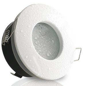 LED Bad Einbaustrahler 12V GU5.3 Nautic IP65 Feuchtraum 4W mit Trafo - Weiß rund