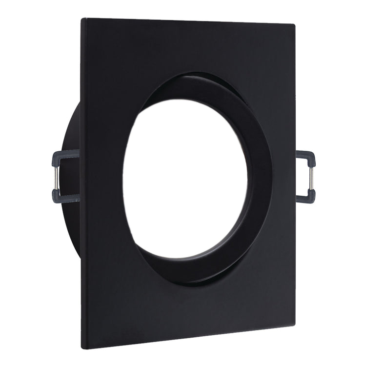 Einbaustrahler für LED Spots GU10 230V und GU5.3 12V- Einbaurahmen Nero Schwarz eckig