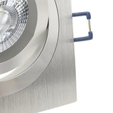 LED Einbaustrahler 230V Noble extra flach 35 mm 5W dimmbar in 3 Stufen - Alu Silber eckig