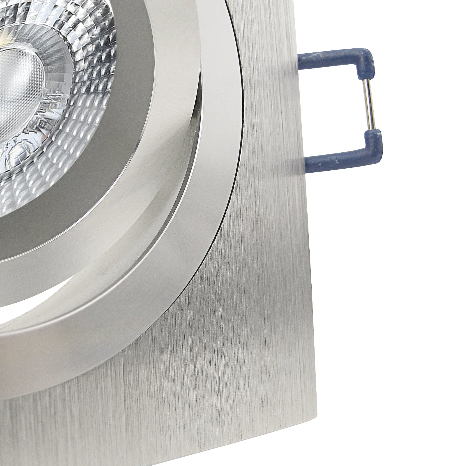 LED Einbaustrahler 230V Noble inkl. GU10 6W Spot - Silber Alu, eckig, schwenkbar 