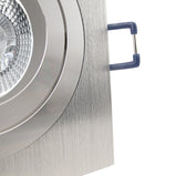 LED Einbaustrahler 230V Noble extra flach 35 mm 5W Spot - Einbauleuchte Alu Silber eckig