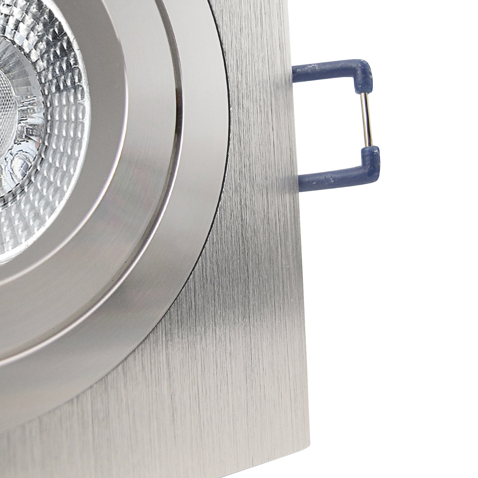 LED Einbaustrahler 230V Noble inkl. GU10 6W Spot - Silber Alu, eckig, schwenkbar 