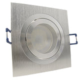 Einbaustrahler für LED Spots GU10 230V und GU5.3 12V- Einbaurahmen Noble Silber Alu eckig