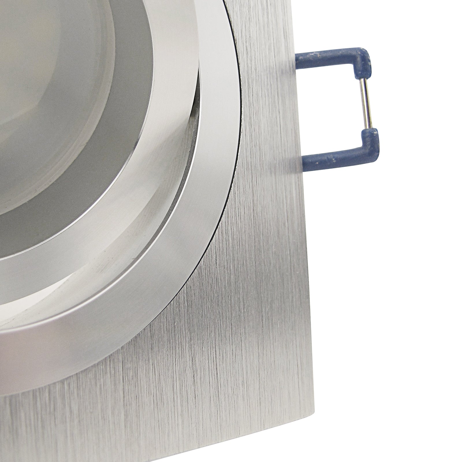 Einbaustrahler für LED Spots GU10 230V und GU5.3 12V- Einbaurahmen Noble Silber Alu eckig