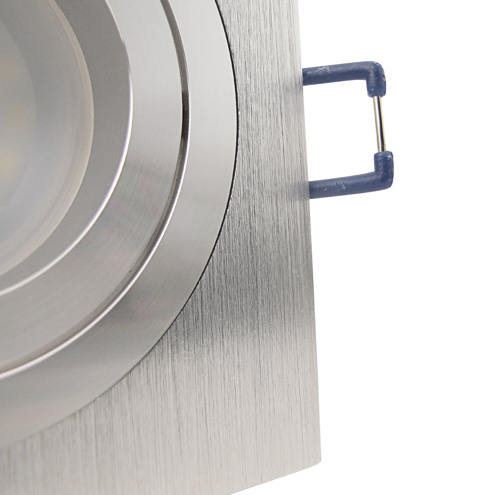 LED Einbaustrahler 230V Noble inkl. GU10 1,5W Spot - Silber Alu, eckig, schwenkbar 