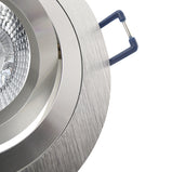 LED Einbaustrahler 230V Noble extra flach 35 mm 5W dimmbar in 3 Stufen - Alu Silber rund