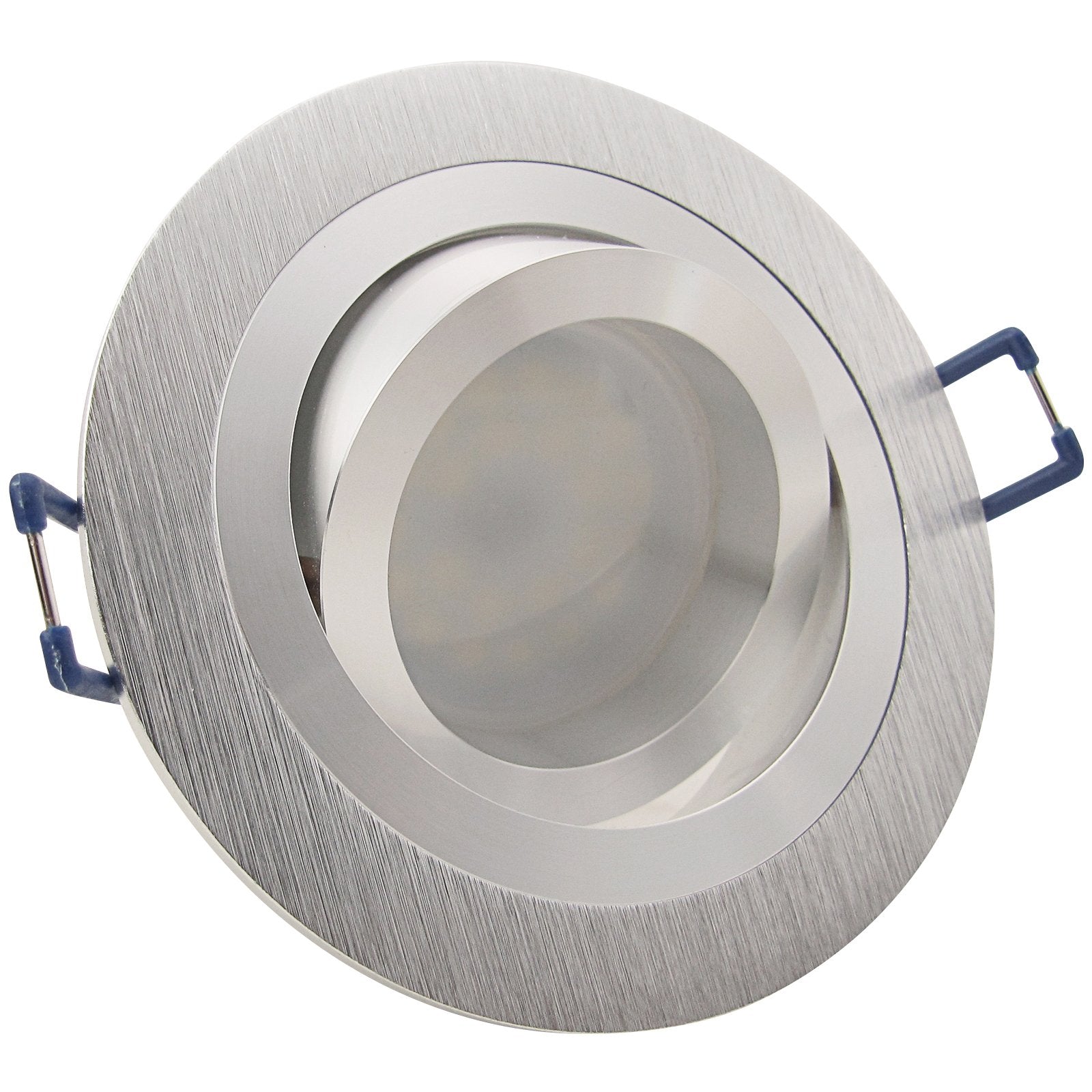 LED Einbaustrahler 230V Noble extra flach 35 mm 5W stufenlos dimmbar - Alu Silber rund
