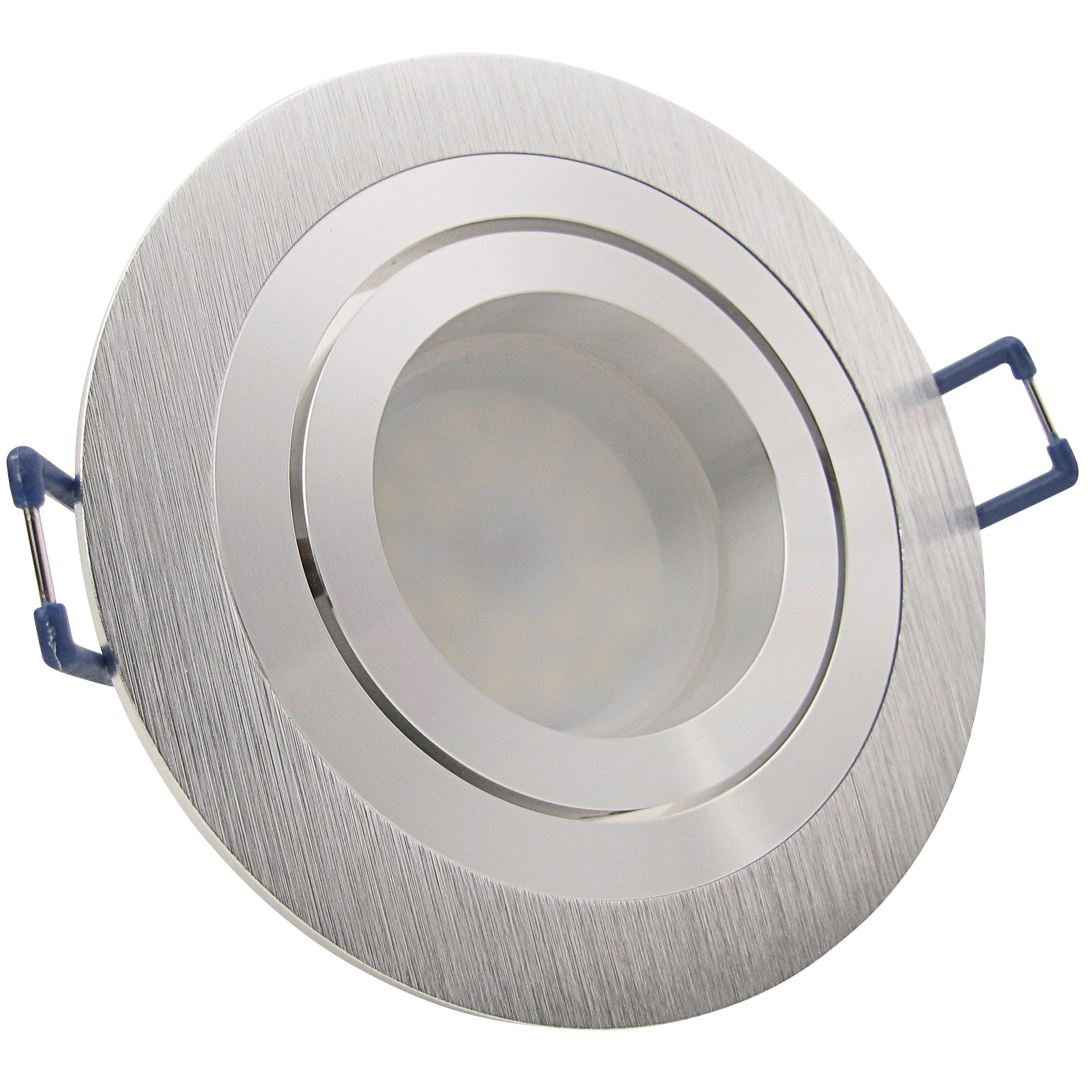 LED Einbaustrahler 230V Noble inkl. GU10 1,5W Spot - Silber Alu, rund, schwenkbar 
