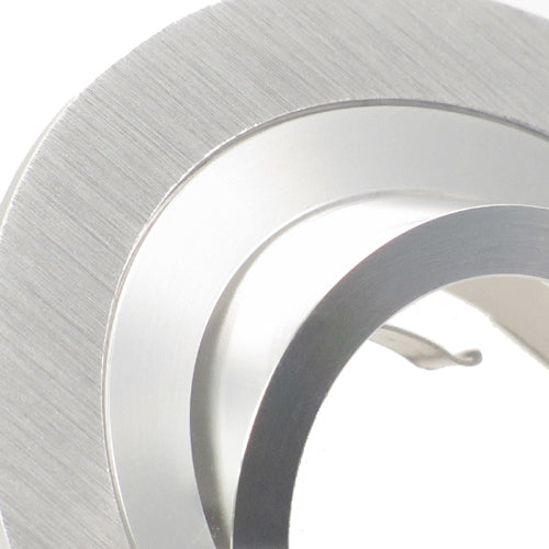 Einbaustrahler für LED Spots GU10 230V und GU5.3 12V- Einbaurahmen Noble Silber Alu rund