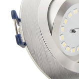 LED Einbaustrahler 230V Noble GU10 5,5W dimmbar in 3 Stufen - Silber Alu rund schwenkbar 