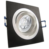 LED Einbaustrahler 230V Noble inkl. GU10 4W Spot - Schwarz eckig, schwenkbar 