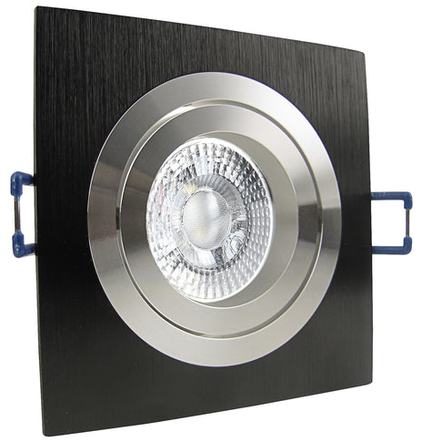 LED Einbaustrahler 230V Noble extra flach 35 mm 5W Spot - Einbauleuchte Schwarz eckig