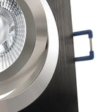LED Einbaustrahler 230V Noble extra flach 35 mm 5W dimmbar in 3 Stufen - Schwarz eckig