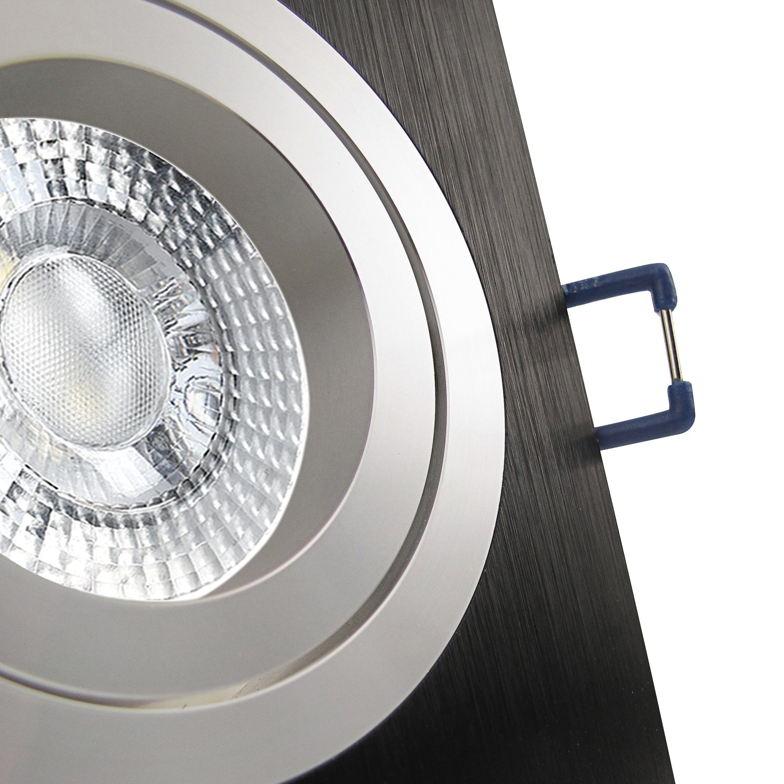 LED Einbaustrahler 230V Noble inkl. GU10 6W Spot - Schwarz, eckig, schwenkbar 