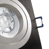 LED Einbaustrahler 230V Noble extra flach 35 mm 5W dimmbar in 3 Stufen - Schwarz eckig