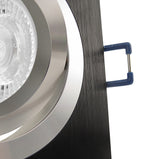 LED Einbaustrahler 230V Noble mit GU10 7W stufenlos dimmbar - Schwarz eckig schwenkbar 
