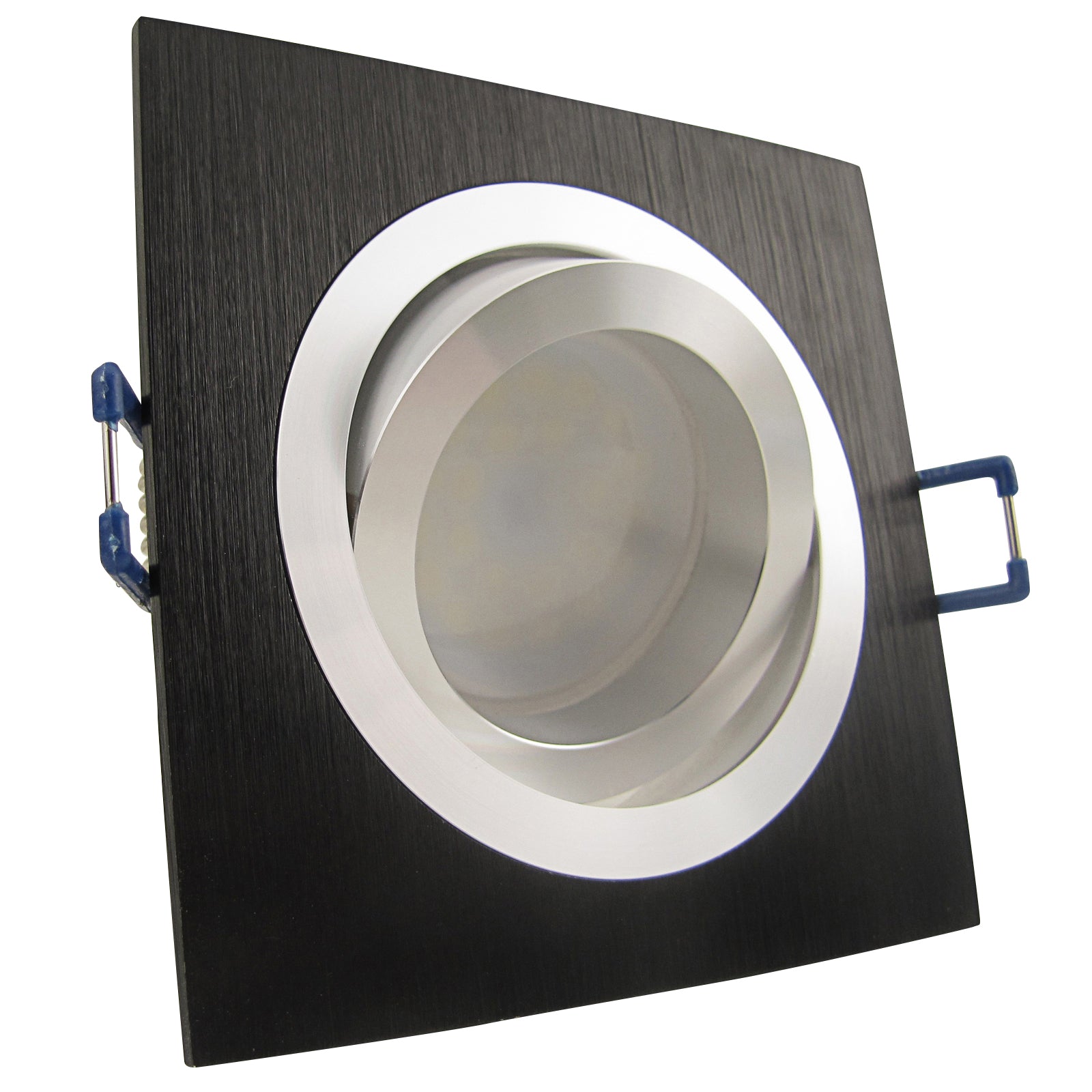 LED Einbaustrahler 230V Noble inkl. GU10 1,5W Spot - Schwarz, eckig, schwenkbar 
