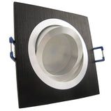 Einbaustrahler für LED Spots GU10 230V und GU5.3 12V- Einbaurahmen Noble Schwarz eckig
