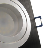 LED Einbaustrahler 230V Noble inkl. GU10 6W Spot - Schwarz, eckig, schwenkbar 