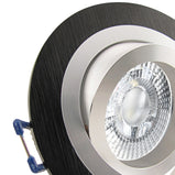 LED Einbaustrahler 230V Noble mit GU10 7W stufenlos dimmbar - Schwarz rund schwenkbar 