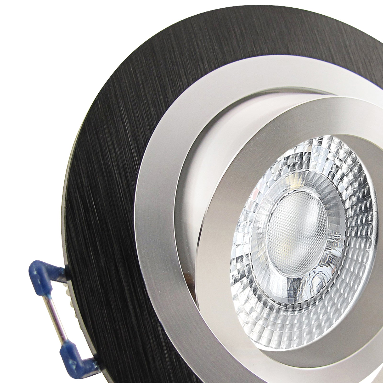 LED Einbaustrahler 230V Noble inkl. GU10 6W Spot - Schwarz, rund, schwenkbar 