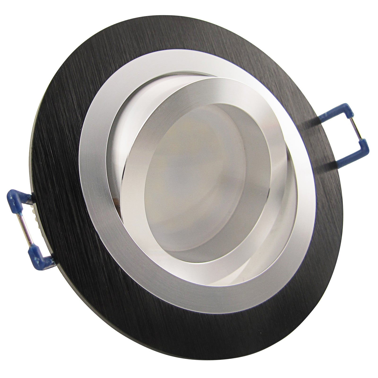 LED Einbaustrahler 230V Noble inkl. GU10 4W Spot - Schwarz, rund, schwenkbar 