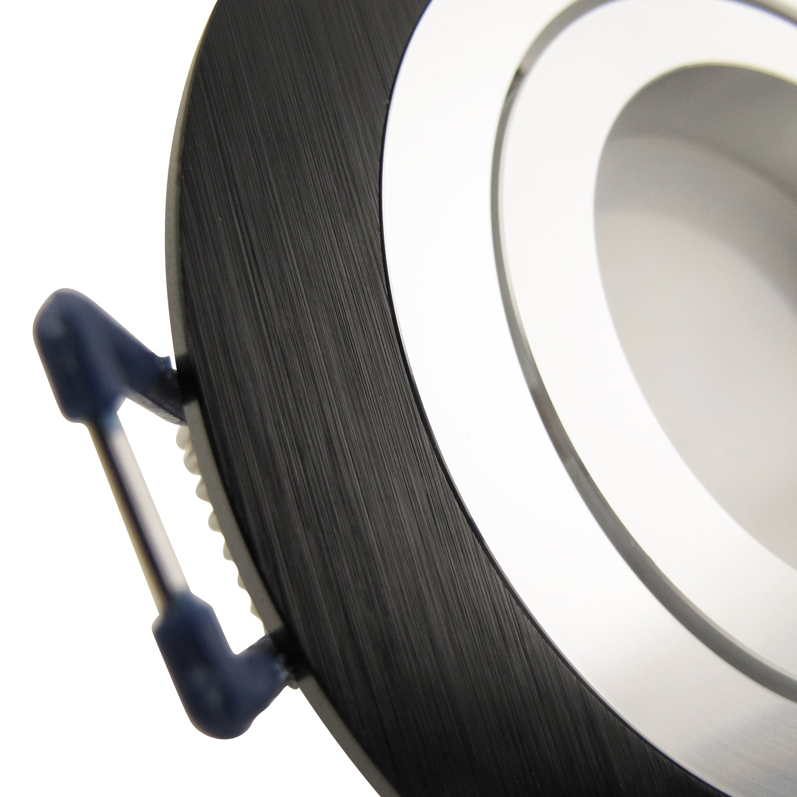 Einbaustrahler für LED Spots GU10 230V und GU5.3 12V- Einbaurahmen Noble Schwarz rund