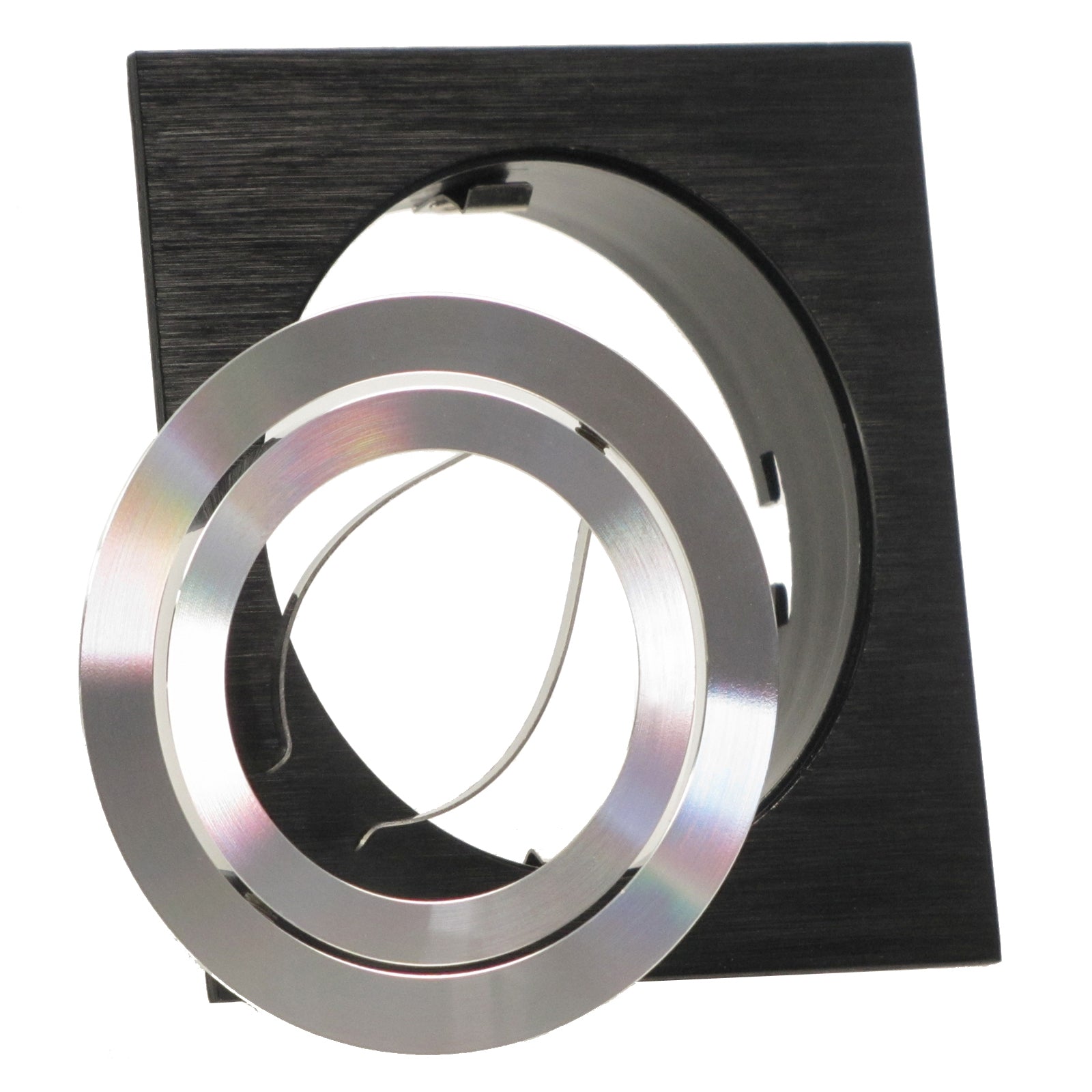 Einbaustrahler für LED Spots GU10 230V und GU5.3 12V- Einbaurahmen Noble Schwarz eckig