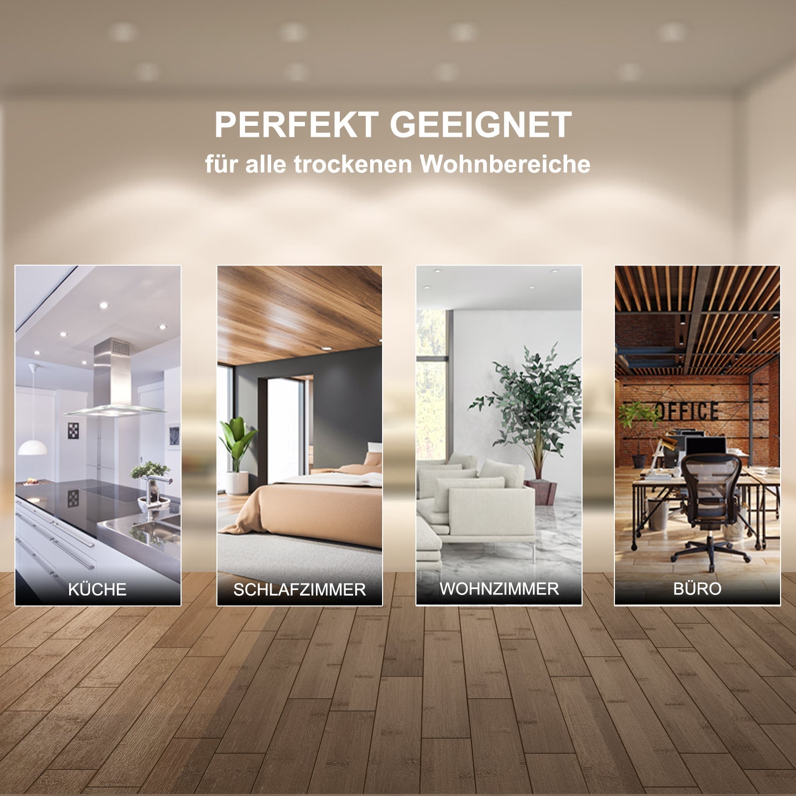 MERA LED 5W Einbaustrahler 230V Weiß rund ultra flach Einbau Spots Leuchte Anwendungsbeispiel
