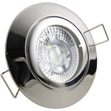 LED Einbaustrahler 230V Decora extra flach 35 mm 5W dimmbar in 3 Stufen - Chrom glänzend rund