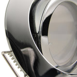 Einbaustrahler für LED Spots GU10 230V und GU5.3 12V- Einbaurahmen Premio Chrom glänzend rund