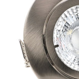 LED Einbaustrahler 230V Premio inkl. GU10 4W Spot - Edelstahl gebürstet, rund, schwenkbar 