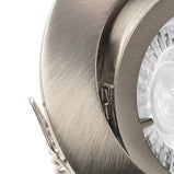 LED Einbaustrahler 230V Premio mit GU10 7W stufenlos dimmbar - Edelstahl gebürstet rund schwenkbar 