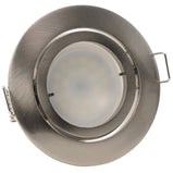 Einbaustrahler für LED Spots GU10 230V und GU5.3 12V- Einbaurahmen Premio Edelstahl gebürstet rund