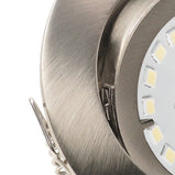 LED Einbaustrahler 230V Premio GU10 5,5W dimmbar in 3 Stufen - Edelstahl gebürstet rund schwenkbar 