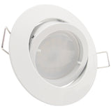 Einbaustrahler für LED Spots GU10 230V und GU5.3 12V- Einbaurahmen Premio Weiß rund