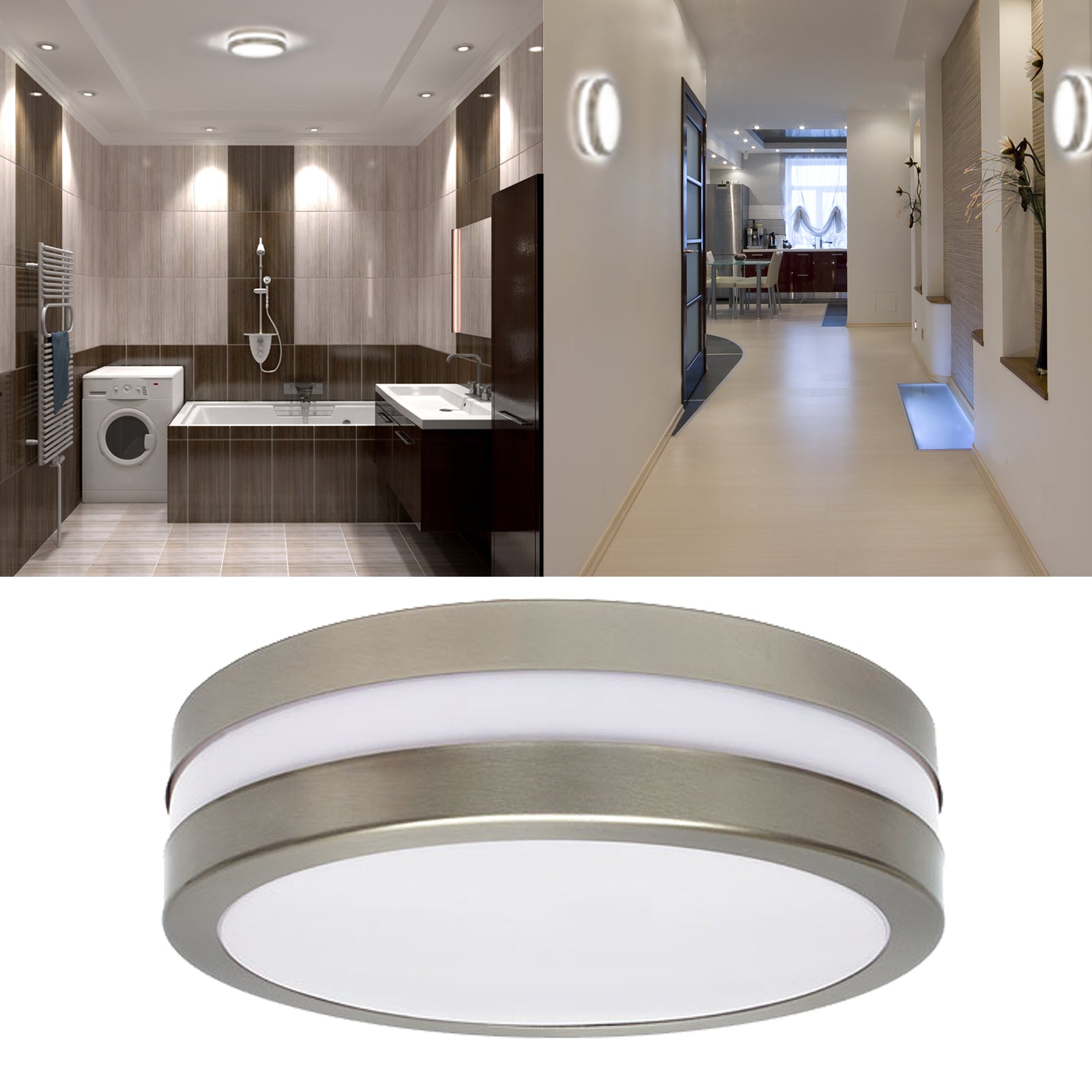 LED IP44 Wandleuchte Deckenleuchte 230V E27 Wandlampe Deckenlampe SAVONA rund Anwendungsbeispiel