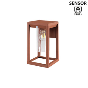  Wandleuchte 27cm VIMO Bronze (Rostbraun) für E27 LEDs IP44 (VIMO EL 27 SE-BR) mit Bewegungssensor