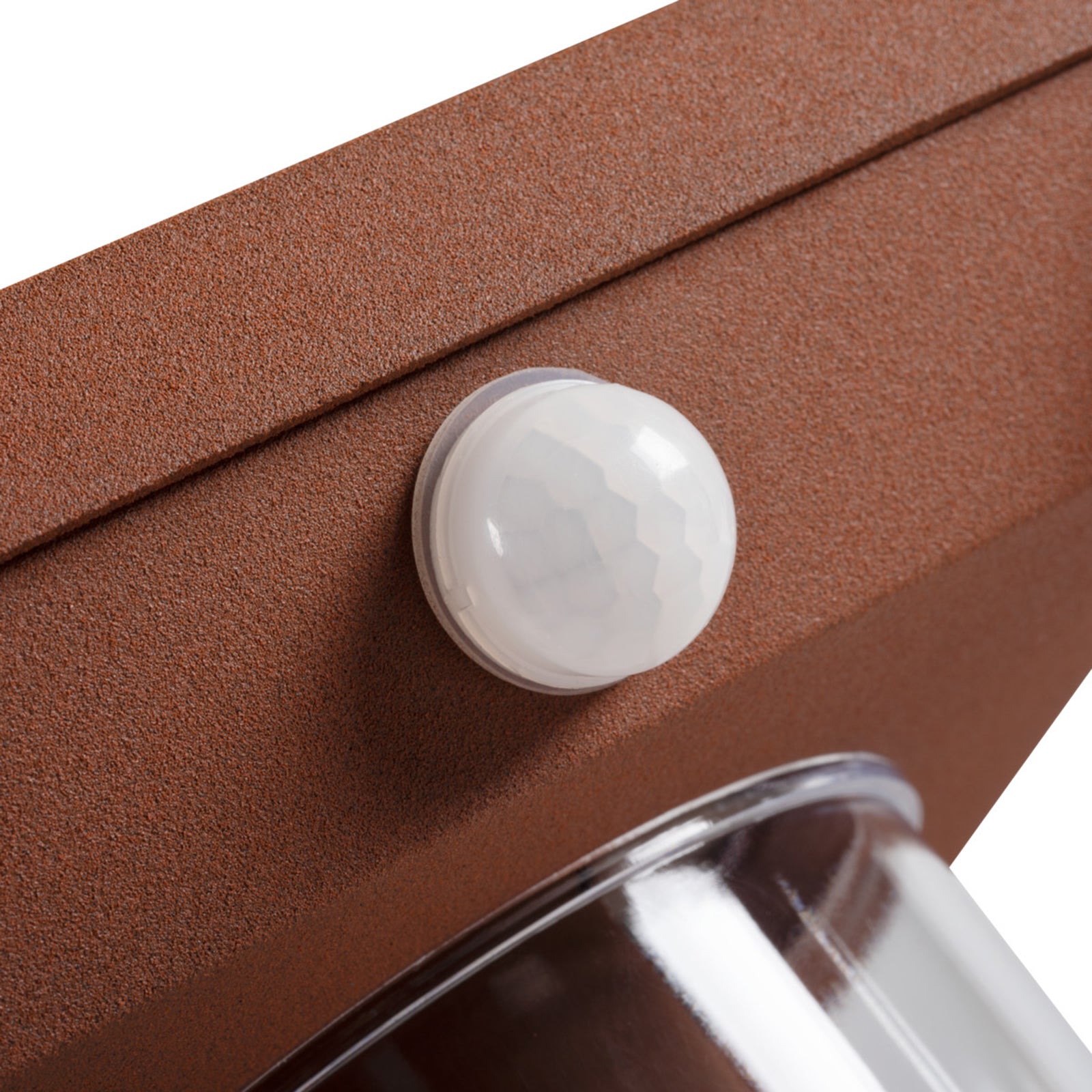  Wandleuchte 27cm VIMO Bronze (Rostbraun) für E27 LEDs IP44 (VIMO EL 27 SE-BR) mit Bewegungssensor