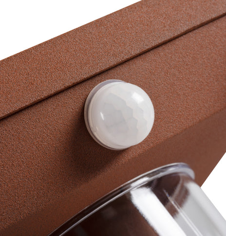  Wandleuchte 27cm VIMO Bronze (Rostbraun) für E27 LEDs IP44 (VIMO EL 27 SE-BR) mit Sensor Anwendung
