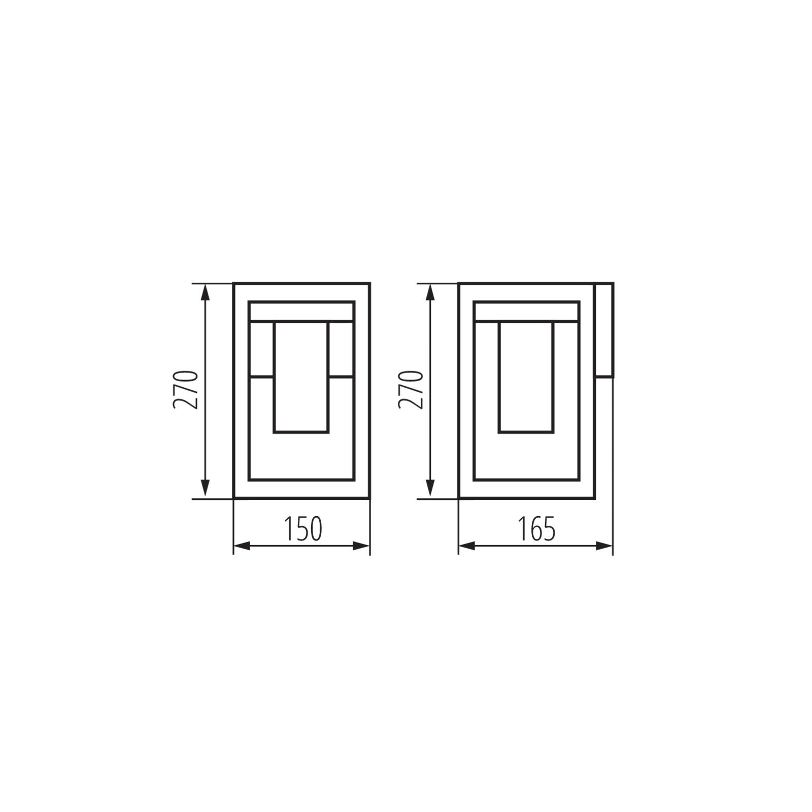 Außenleuchte Wandleuchte 27cm VIMO Schwarz matt für E27 LEDs IP44 (VIMO EL 27 B) Skizze